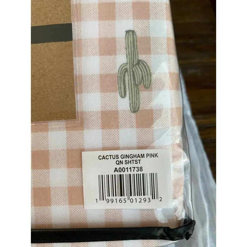 Wrangler 6-pc Queen Sheet Set Cactus Gingham Pink
